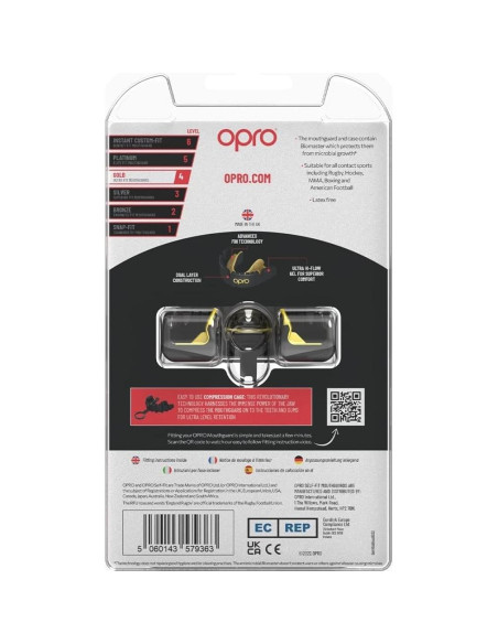 Protector Bucal OPRO Gold para Brackets - Negro y Oro Protector Bucal OPRO Gold para Brackets - Negro y Oro