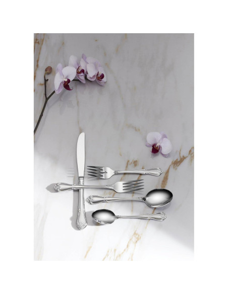 Juego de 4 Cucharas de Té Oneida Verdadera Rosa Acero Inoxidable Juego de 4 Cucharas de Té Oneida Verdadera Rosa Acero Inoxidable