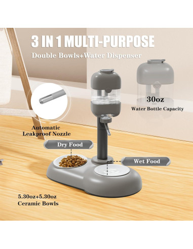 Set 3 en 1 Cuencos para Perros Pequeños MITOCAPY - Cerámica