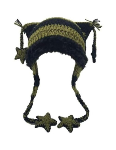 Gorra Beanie Gato Dicusph para Mujeres - Talla Única, Negro Verde