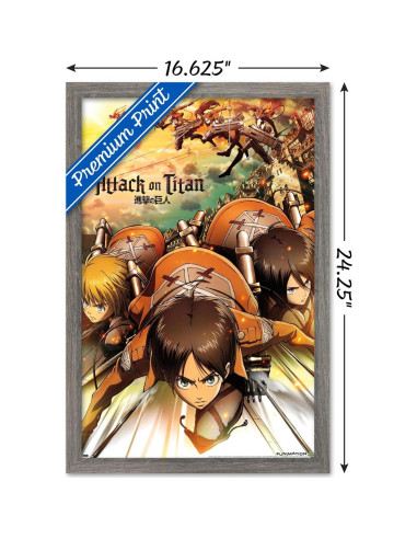 Póster enmarcado Trends International Ataque a los Titanes 56.8x37.4cm