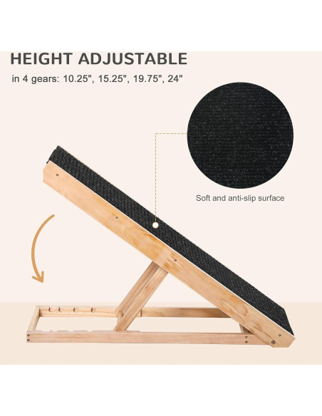 Rampa Elevada para Mascotas PawHut Plegable Ajustable 90 cm Rampa Elevada para Mascotas PawHut Plegable Ajustable 90 cm