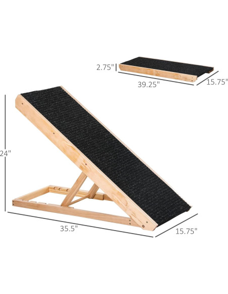 Rampa Elevada para Mascotas PawHut Plegable Ajustable 90 cm Rampa Elevada para Mascotas PawHut Plegable Ajustable 90 cm