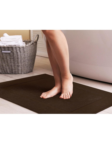 Tapete de Baño Utopia Towels 53x86 cm Algodón Marrón Oscuro