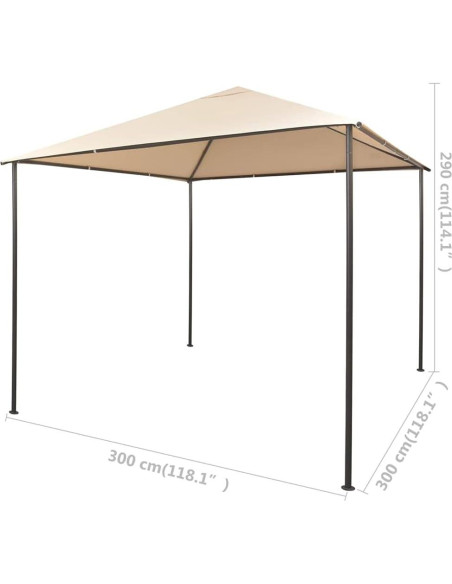 Gazebo Pabellón 3x3m YELWHI Beige Resistente al Agua Gazebo Pabellón 3x3m YELWHI Beige Resistente al Agua