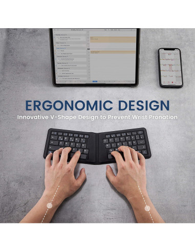 Teclado Bluetooth Ergonómico Plegable Perixx PERIBOARD-805E