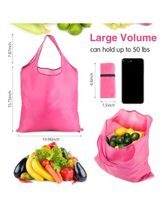 Bolsas de Compras Reutilizables Silkfly 24 Pcs Rosa 40.64x38.1 cm 2
