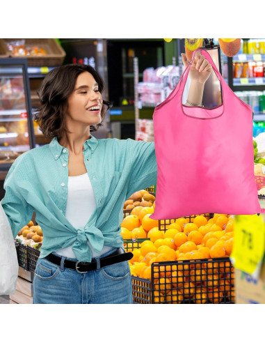 Bolsas de Compras Reutilizables Silkfly 24 Pcs Rosa 40.64x38.1 cm