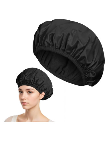 Gorro de Ducha Reutilizable BOHUIZ Negro 3 Capas Impermeable