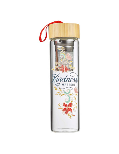 Botella de Agua de Vidrio CON AMOR 443.6 ml con Infusor