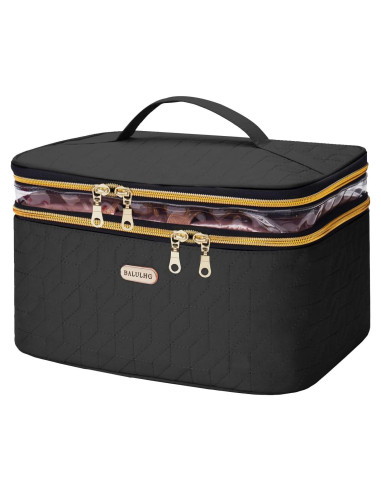 Bolsa de Maquillaje de Viaje Grande BALULHG - Doble Capa 27.9x19.8cm