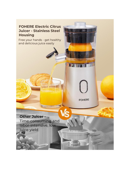 Exprimidor Eléctrico de Cítricos FOHERE 30W Plata Exprimidor Eléctrico de Cítricos FOHERE 30W Plata