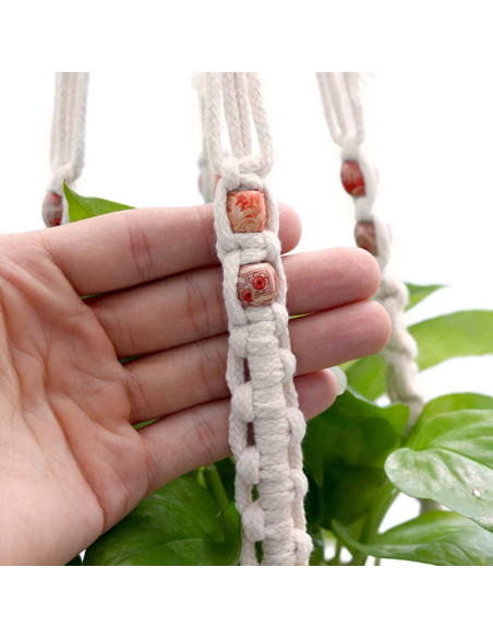 Soportes de Macramé para Plantas Belit - 2 Piezas Beige 64.77 cm Soportes de Macramé para Plantas Belit - 2 Piezas Beige 64.77 cm