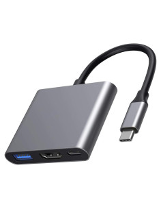 Adaptador USB C a HDMI 4K QINGLER con Carga Rápida 87W