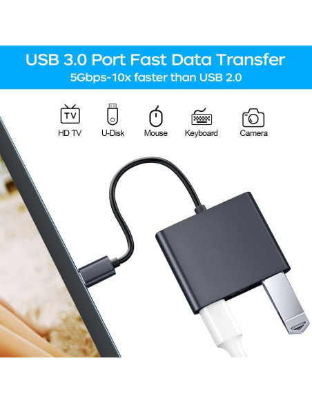 Adaptador USB C a HDMI 4K QINGLER con Carga Rápida 87W Adaptador USB C a HDMI 4K QINGLER con Carga Rápida 87W