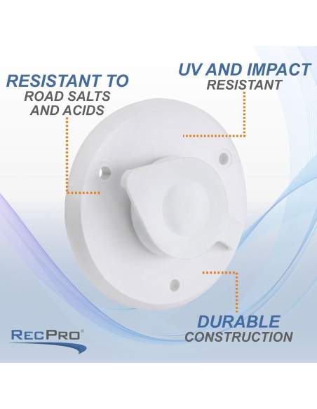 Placa de Cable Coaxial RecPro | 2 Salidas | Blanca | Resistente al Agua Placa de Cable Coaxial RecPro | 2 Salidas | Blanca | Resistente al Agua