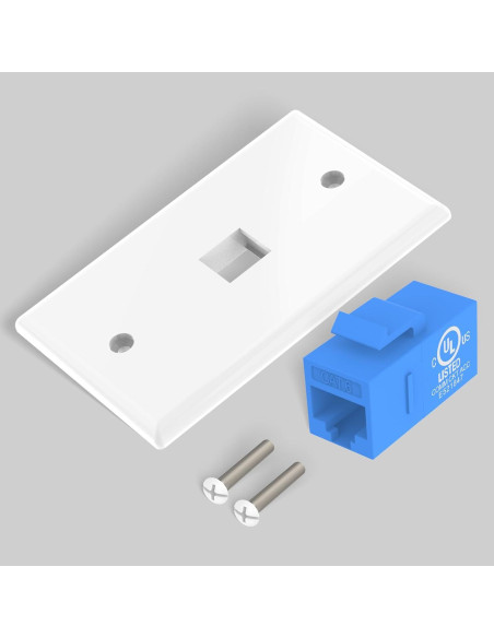 Placa de Pared Ethernet VCE 1 Puerto Cat6 Azul - Paquete de 2 Placa de Pared Ethernet VCE 1 Puerto Cat6 Azul - Paquete de 2