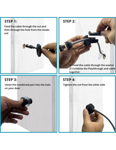 Grommet Passthrough Dikiwodark para Starlink RV Negro 22mm