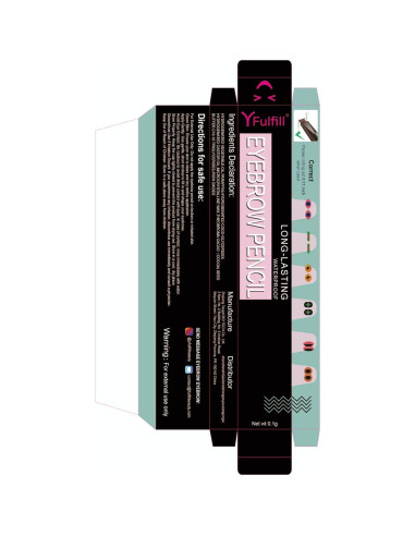 Lápiz de Cejas Impermeable Yfulfill Gris 0.5mm Doble Extremo