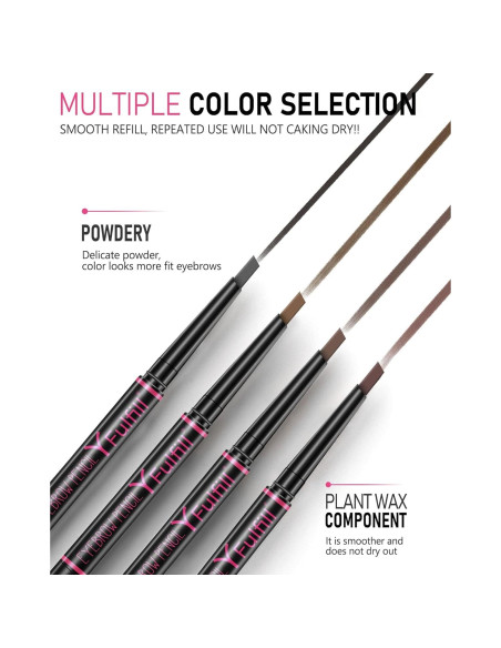 Lápiz de Cejas Impermeable Yfulfill Gris 0.5mm Doble Extremo Lápiz de Cejas Impermeable Yfulfill Gris 0.5mm Doble Extremo