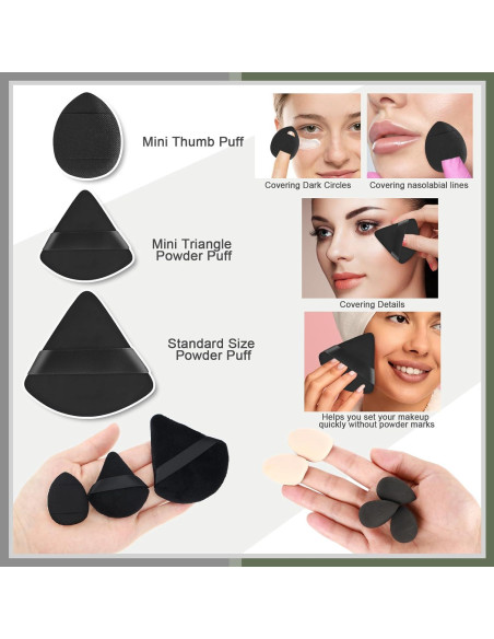 Juego de 17 Esponjas de Maquillaje Auroray - Negro Juego de 17 Esponjas de Maquillaje Auroray - Negro