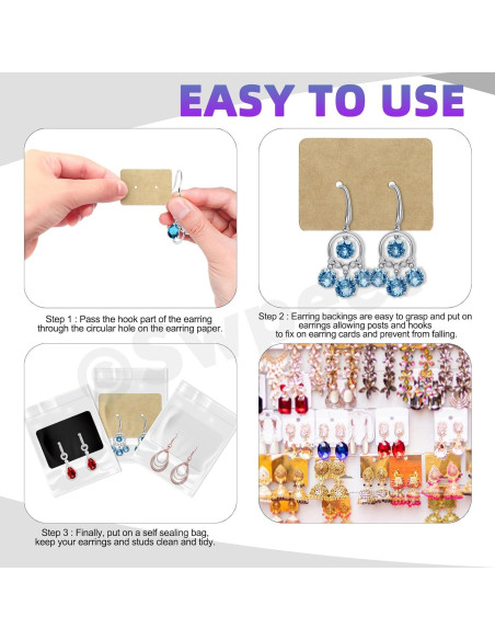 Kit de Tarjetas para Pendientes Swpeet 800Pcs Soportes y Bolsas Kit de Tarjetas para Pendientes Swpeet 800Pcs Soportes y Bolsas
