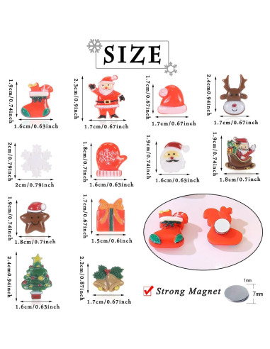 Conjunto 12 Pares Pendientes Magnéticos de Navidad Spiritlele