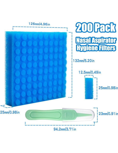 Esponjas de Higiene para Aspirador Nasal Qunlions - 200 Unidades Esponjas de Higiene para Aspirador Nasal Qunlions - 200 Unidades