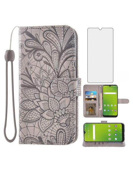 Funda de teléfono Asuwish para Cricket Icon 3/Splendor/AT&T Motivate 2 con protector de pantalla y soporte de billetera Funda de teléfono Asuwish para Cricket Icon 3/Splendor/AT&T Motivate 2 con protector de pantalla y soporte de billetera