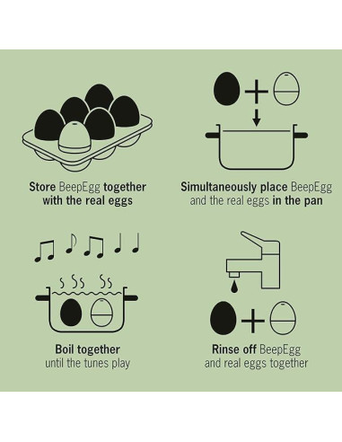 Temporizador de Huevos BeepEgg Verde - Cocedor Musical 3 Niveles