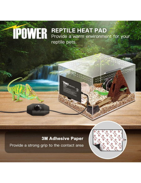 Almohadilla Térmica para Reptiles iPower 15x20cm 8W Ajustable Almohadilla Térmica para Reptiles iPower 15x20cm 8W Ajustable