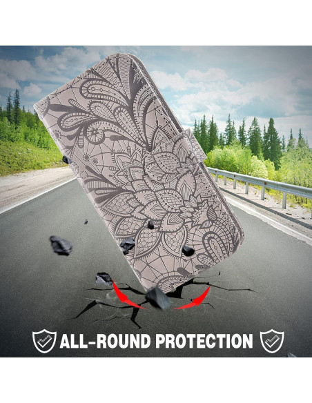 Funda de teléfono Asuwish para Cricket Icon 3/Splendor/AT&T Motivate 2 con protector de pantalla y soporte de billetera Funda de teléfono Asuwish para Cricket Icon 3/Splendor/AT&T Motivate 2 con protector de pantalla y soporte de billetera