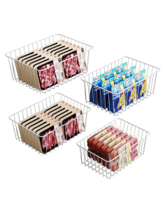 Organizadores de Congelador iSPECLE - 4 Cestas Verticales Blancas