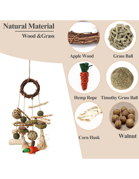 Juguetes de Masticar para Conejos HERCOCCI - 2 Piezas Naturales Juguetes de Masticar para Conejos HERCOCCI - 2 Piezas Naturales