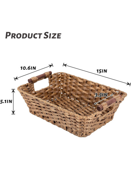 Cesta de Almacenamiento de Mimbre Rlosjin 38x27x13 cm Gris Cesta de Almacenamiento de Mimbre Rlosjin 38x27x13 cm Gris