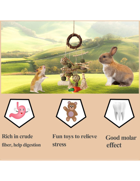 Juguetes de Masticar para Conejos HERCOCCI - 2 Piezas Naturales Juguetes de Masticar para Conejos HERCOCCI - 2 Piezas Naturales