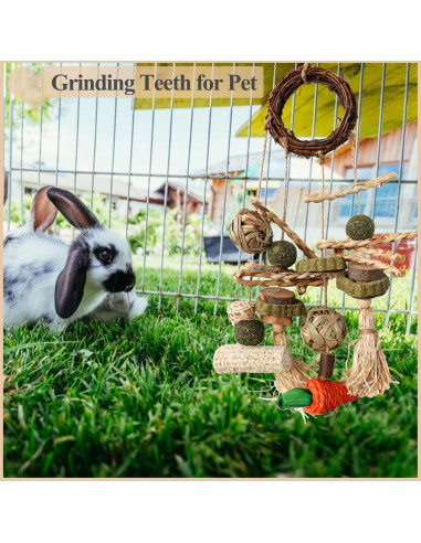 Juguetes de Masticar para Conejos HERCOCCI - 2 Piezas Naturales