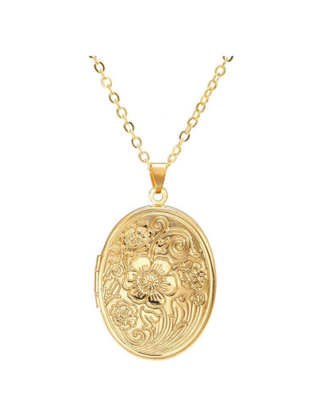 Collar de Medallón Dorado YALLNASL con Foto para Mujeres Collar de Medallón Dorado YALLNASL con Foto para Mujeres