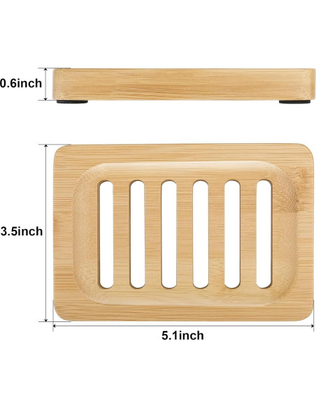 Plato de Jabón de Madera de Bambú Anwenk - 2 Piezas Plato de Jabón de Madera de Bambú Anwenk - 2 Piezas