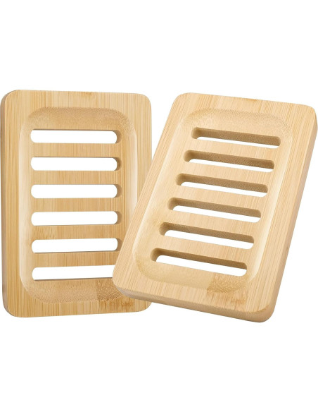 Plato de Jabón de Madera de Bambú Anwenk - 2 Piezas Plato de Jabón de Madera de Bambú Anwenk - 2 Piezas