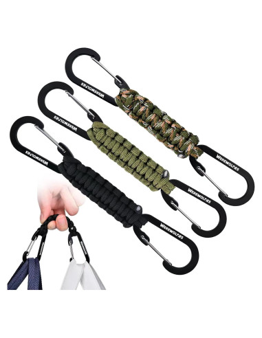 Llavero Paracord WEREWOLVES con Mosquetón - Paquete de 3