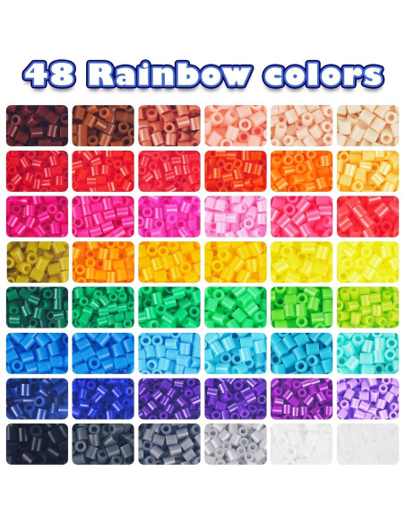 Kit de Perlas Fusibles FUNZBO 31000 Piezas 48 Colores Kit de Perlas Fusibles FUNZBO 31000 Piezas 48 Colores