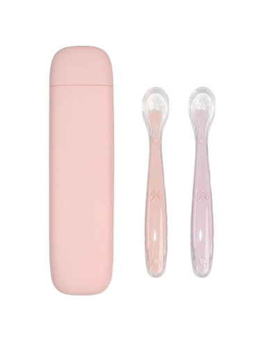 Set de Cucharas de Silicona para Bebés LITTLE RAWR - Rosa