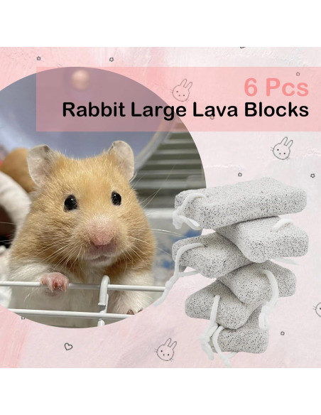 Bloques de Lava para Conejos PINVNBY - 6 Pcs, Salud Dental Bloques de Lava para Conejos PINVNBY - 6 Pcs, Salud Dental