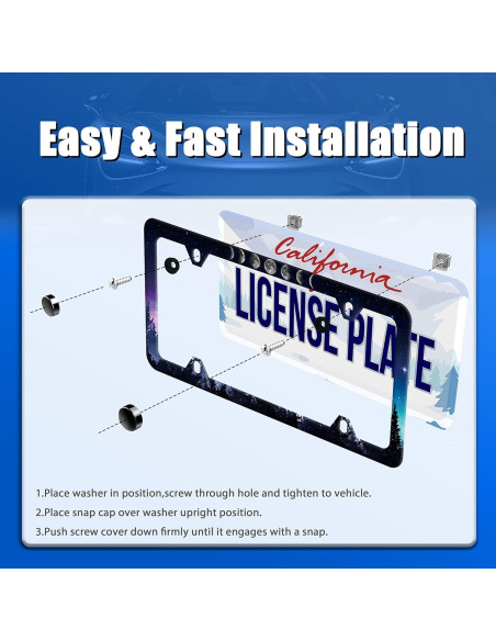 Marco de Placa de Licencia GORSNKYE Acero Inoxidable Fases de Luna Marco de Placa de Licencia GORSNKYE Acero Inoxidable Fases de Luna
