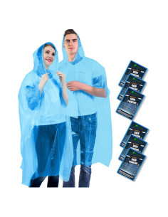 Ponchos de Lluvia Desechables SWOGAA 6 Paquete Adultos Azul
