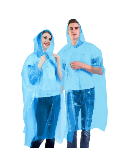 Ponchos de Lluvia Desechables SWOGAA 6 Paquete Adultos Azul Ponchos de Lluvia Desechables SWOGAA 6 Paquete Adultos Azul
