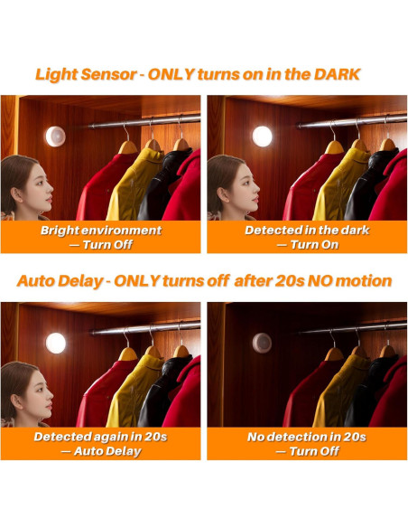 Luz LED con Sensor de Movimiento 6 Pack 7 cm Blanco Frío Luz LED con Sensor de Movimiento 6 Pack 7 cm Blanco Frío