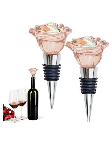 2 Tapones de Vino Rosado Arvintas - Corchos Reutilizables 2 Tapones de Vino Rosado Arvintas - Corchos Reutilizables
