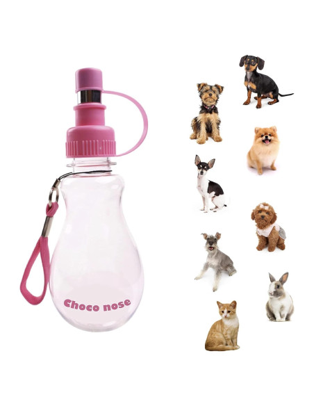 Comedero de Agua Portátil Choco Nose H258 Rosa 0.24L Comedero de Agua Portátil Choco Nose H258 Rosa 0.24L